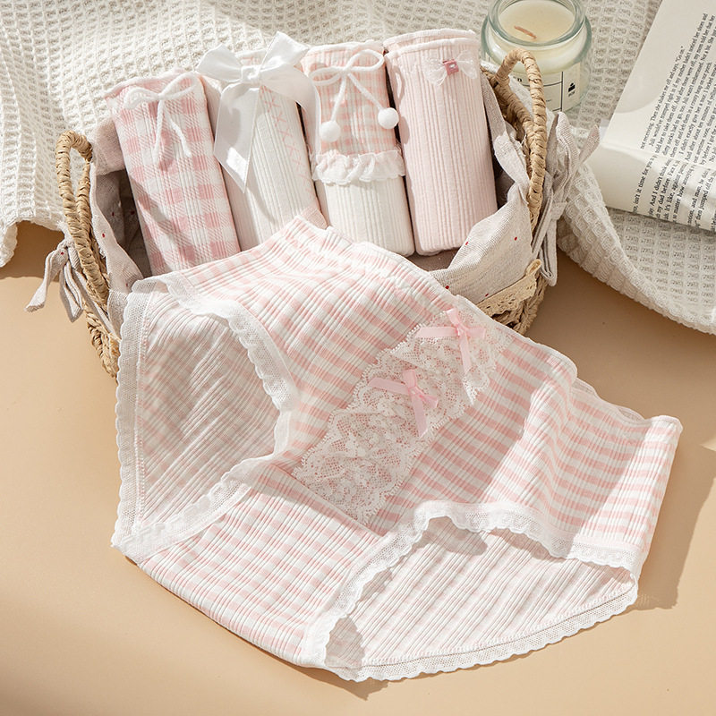 淡粉裙摆~少女内裤粉色甜美蕾丝花边日系抗菌舒适纯棉女士三角裤,女士内衣/男士内衣/家居服,女三角裤,淘宝优惠券,粉丝福利购,淘宝优惠卷