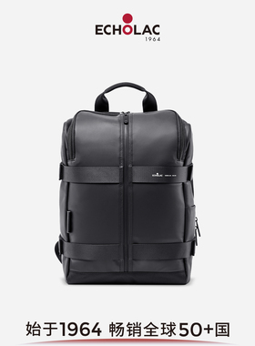 Echolac/爱可乐多功能双肩包时尚商务书包男士通勤旅行背包大容量