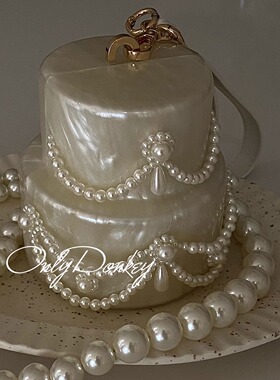 OnlyDonkey simoneroch*同款手工自制亚克力珍珠蛋糕包包单肩包