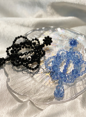 OnlyDonkey simoneroch*秀场同款手工自制仙女水晶串珠耳钉耳夹