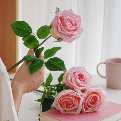 保湿玫瑰花装饰花卉仿真花高档