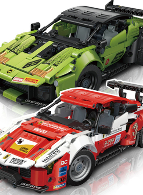 飓风蛮牛EVO2烈焰骏马GT3古迪回力跑车超积科技拼插玩具益智积木