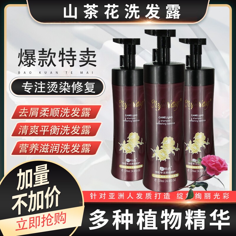 范特西山茶花去屑顺爽洗发露烫染修复护发柔顺洗发水控油洗发膏