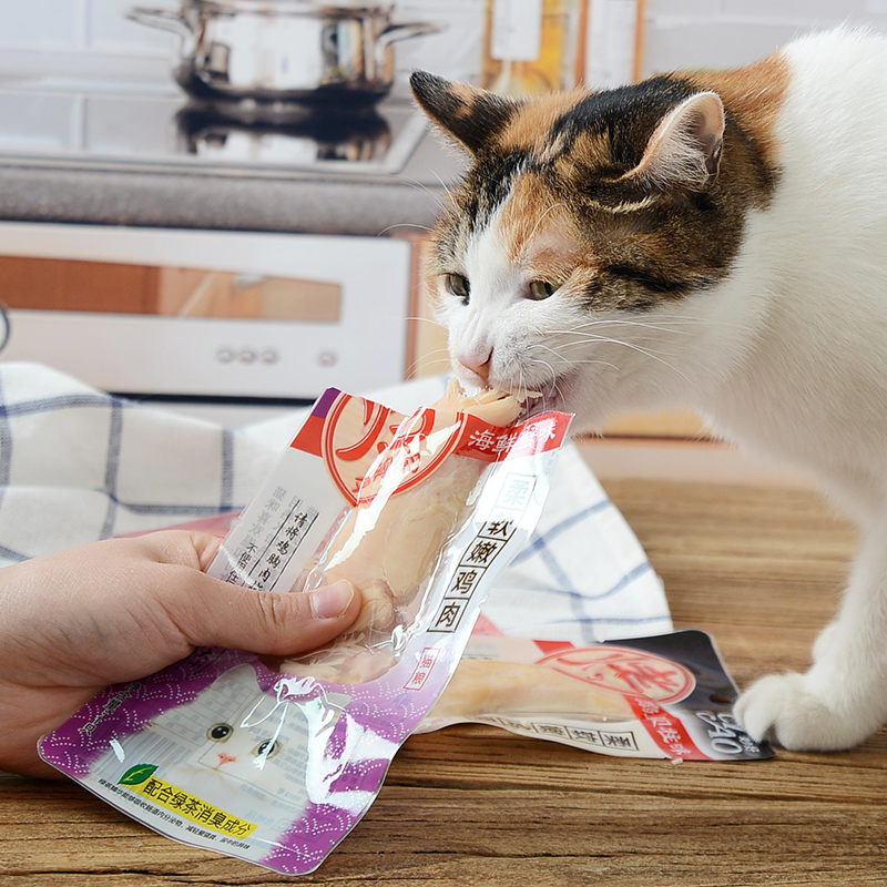 伊纳宝CIAO妙好烧 鸡柳烤鸡胸肉整枝海鲜扇贝柱味4口味单支猫零食