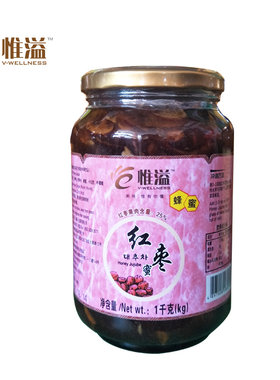 惟溢 蜂蜜红枣茶 韩国风味水果茶 蜜炼酱冲饮品 25%红枣含量 1kg
