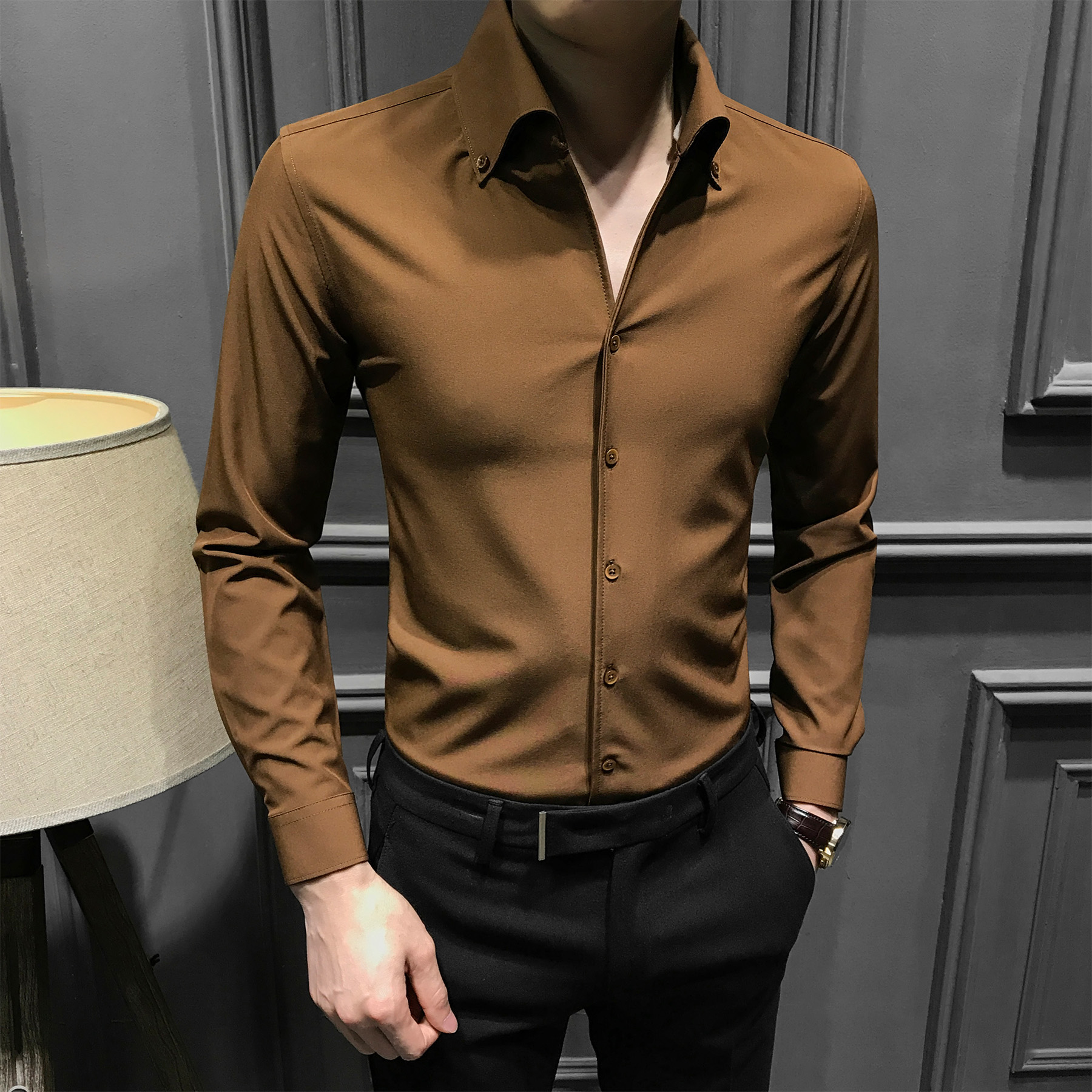 tnnc男士高级长袖衬衫