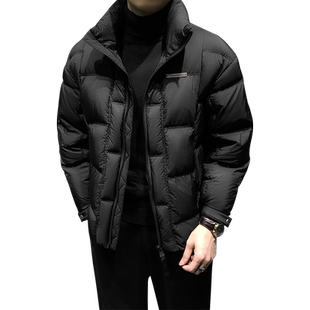 冬季90鹅绒高端羽绒服男士秋冬新款立领加厚休闲外套保暖时尚男装