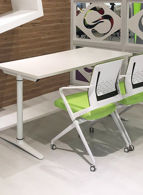 多功能折叠培训桌小型组合拼接会议桌简约办公桌白色接待长条桌子