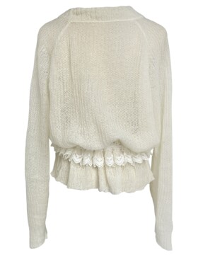 【sense】·deplumer正品授权26年春夏新品花边围腰 V领毛衣开衫