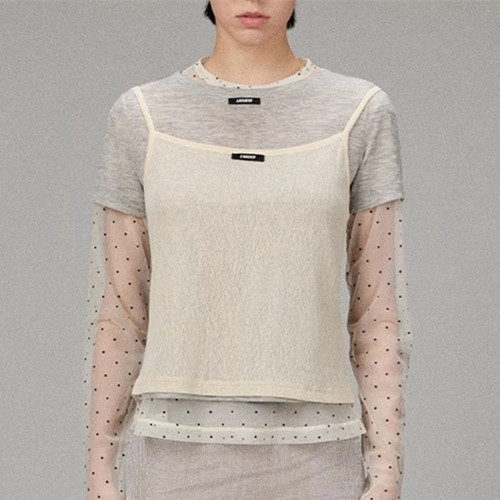 【LACERTA/莱瑟塔 设计师品牌】25夏季设计感透视波点叠穿长袖T恤