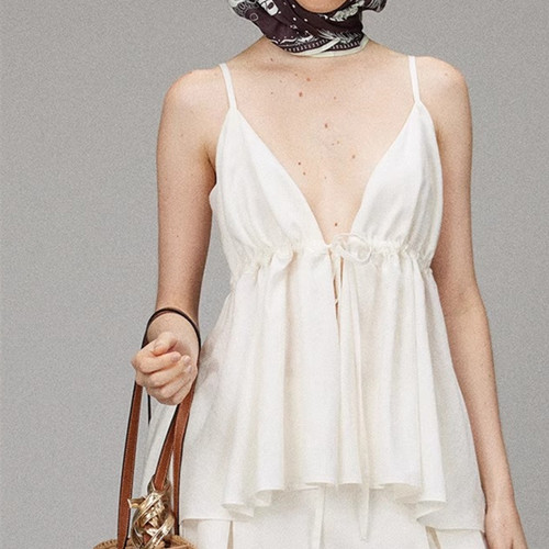 【LACERTA/莱瑟塔设计师品牌】25春夏新品度假A字绑带宽松吊带