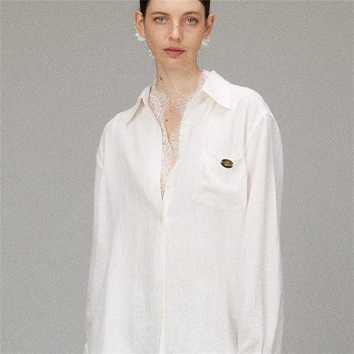 【LACERTA/莱瑟塔设计师品牌】25春夏新品蕾丝打底假两件叠穿衬衫