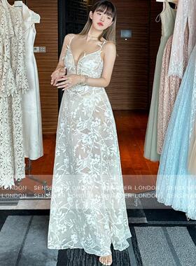 正品授权MONTSAND25ss高定秀款刺绣花朵连衣裙