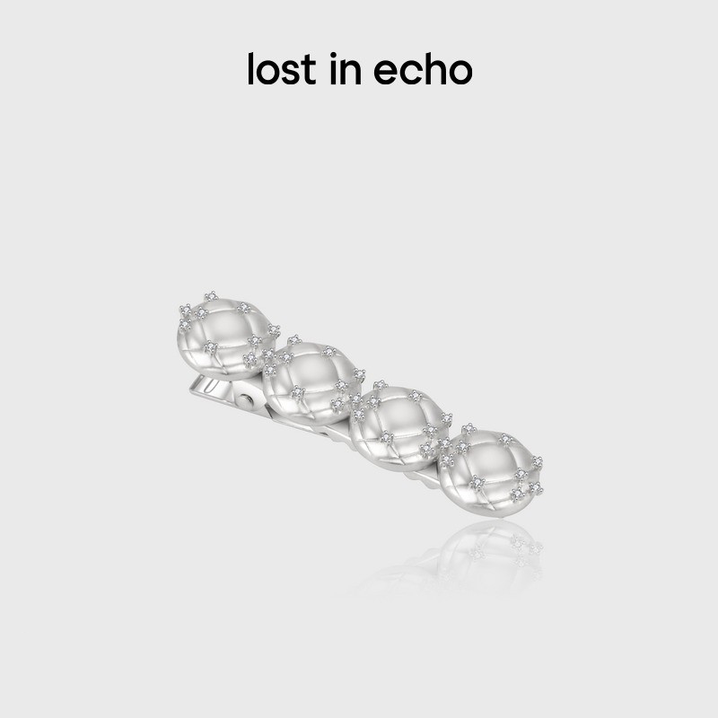 lost in echo2024秋季新款高级时尚银色枕头夹子侧边发夹发卡女