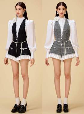 正品授权LOBBSTER X 王车车23FW香风粗花呢衬衫连体裙裤长袖越南