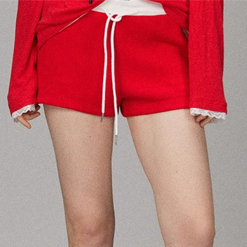 【LACERTA/莱瑟塔 设计师品牌】25春夏撞色腰头抽绳休闲H型短裤