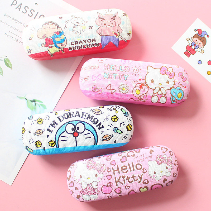 ins少女心便携小学生眼镜盒 可爱卡通简约日系近视眼镜防压收纳盒