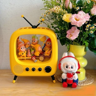 电视手办展示柜娃娃收纳盒防尘玩具收纳灯光防尘收纳盲盒儿童摆件