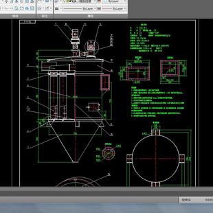 KST087-72ZC-Ⅲ-2回转反吹风144只扁布袋除尘器全套CAD设计图纸