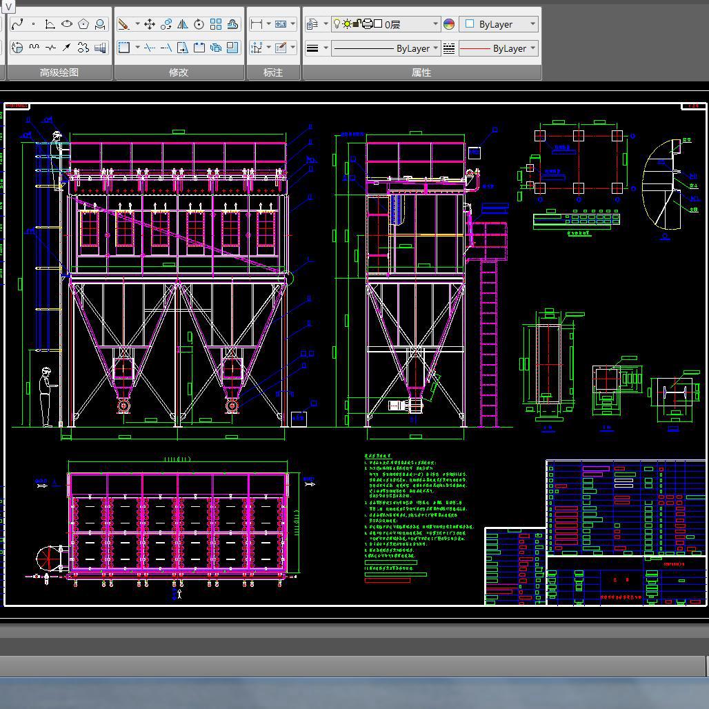 KST098-SYMP60(M)系列内含5套煤粉脉冲喷吹袋式收尘器CAD全套图纸