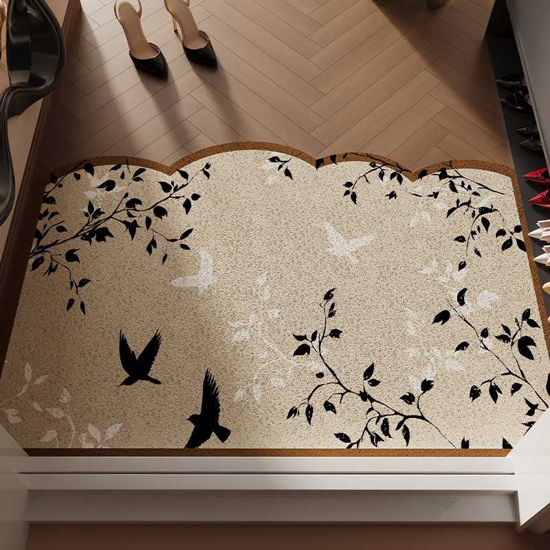 中式古典入户门地垫可裁剪pvc刮泥脚垫耐脏易打理丝圈地垫可裁剪