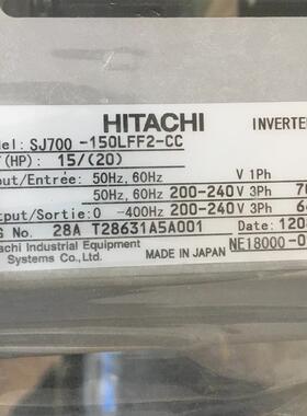 拆机日立变频器 SJ700 15KW 220V SJ700-150LFF2-CC   9成新询价