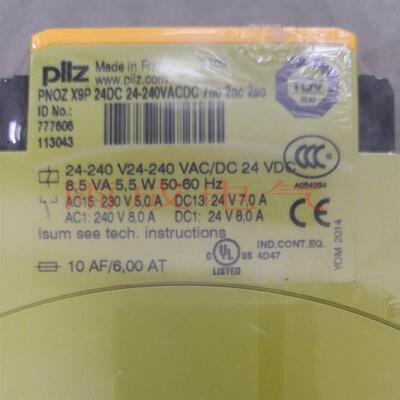 777609皮尔兹pilz安全断电器 PNOZ X9P 订货号777606询价