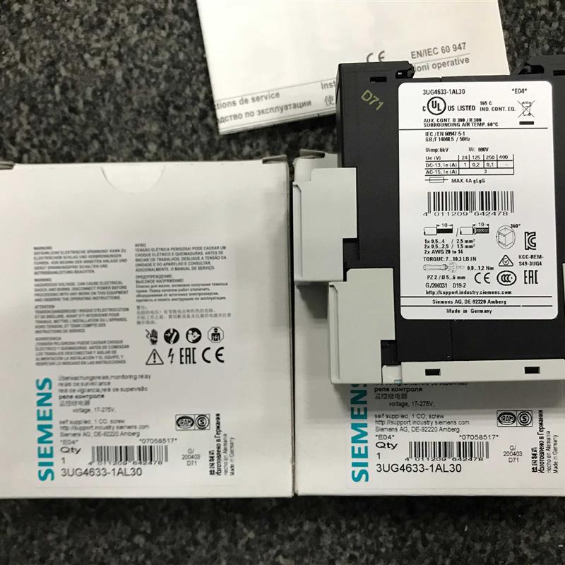 3UG4633-1AL30西门子继电器全新原装现货询价