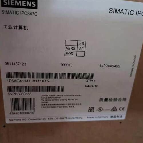 全新原装西门子工控机 SIMATIC IPC847C 1P6AG41141JA111XX5询价