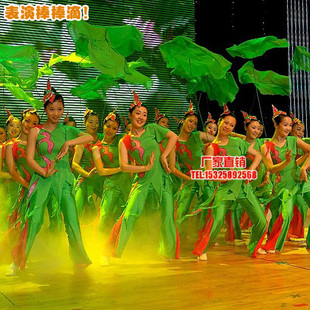 精美折叠荷叶伞清风荷影跳舞蹈演出舞台伴舞荷花开场舞手拿道具