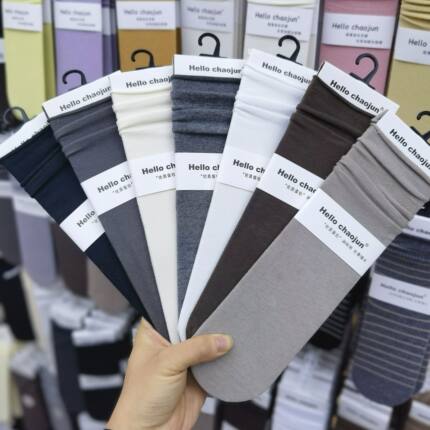 春秋堆堆袜女韩版袜子hellochaojun中筒袜纯棉卷边长筒袜超骏6601