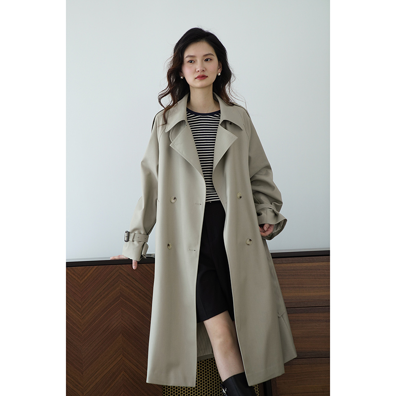 嘉茱莉长款英伦高级感风衣