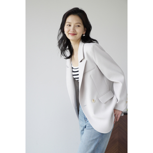 外套女小个子宽松薄款 西装 西服上衣设计感 新款 嘉茱莉2026年春季