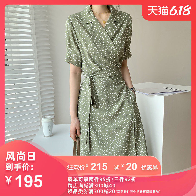 2020夏新款轻熟风连衣裙女仙赫本风收腰显瘦法式初恋复古长裙气质