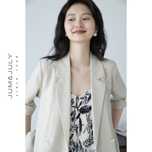 夏季短袖西装外套小众设计感