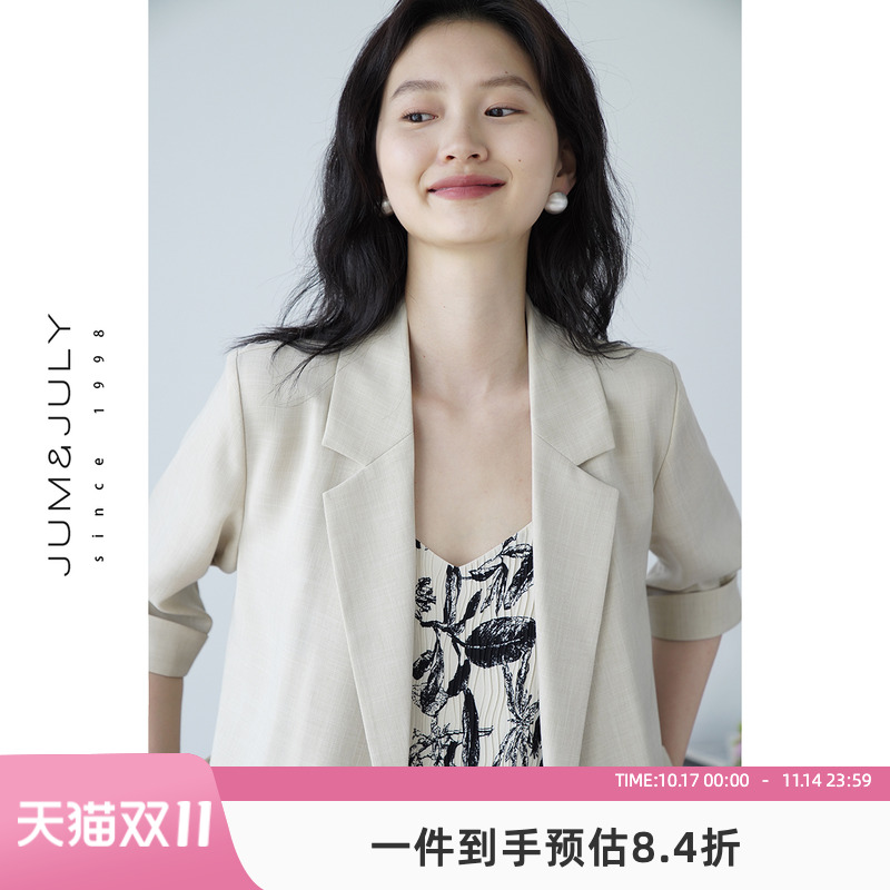夏季短袖西装外套小众设计感