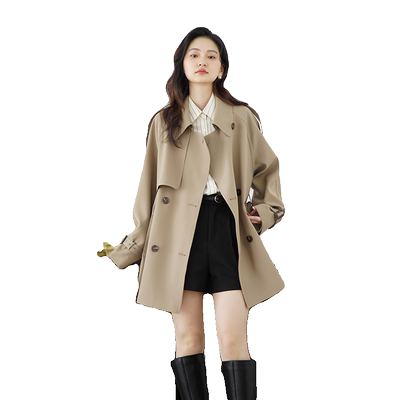 嘉茱莉长款英伦高级感风衣