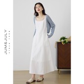 白色背心吊带连衣裙女法式 嘉茱莉2026夏季 新款 气质收腰吊带裙长裙