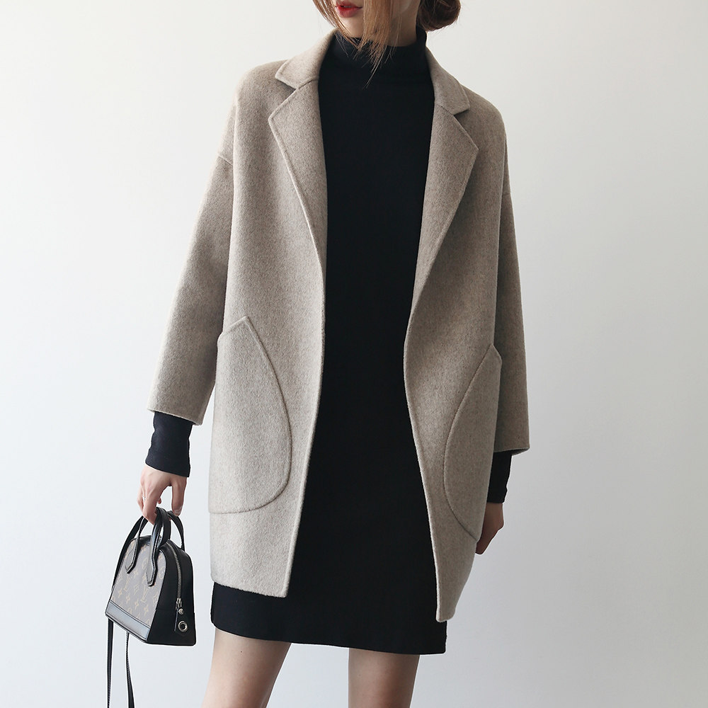 2018秋冬季新款女装流行赫本毛呢大衣女韩版呢子双面呢小个子外套
