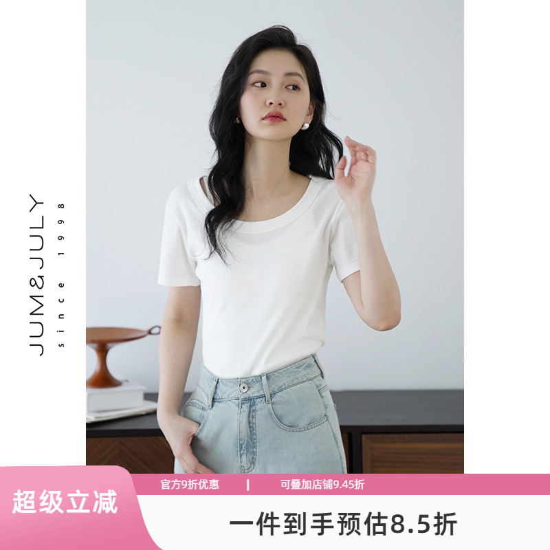 短袖T恤设计感时尚法式