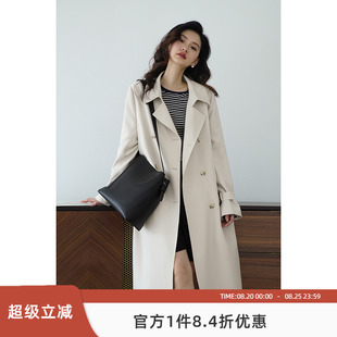 嘉茱莉风衣外套女2025春季 宽松上衣高级感风衣 新款 英伦风外套韩版