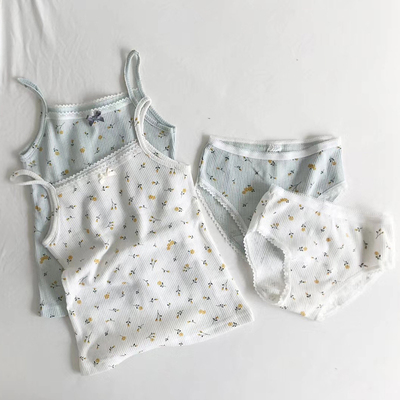 韩国进口女童夏薄全棉吊带内裤