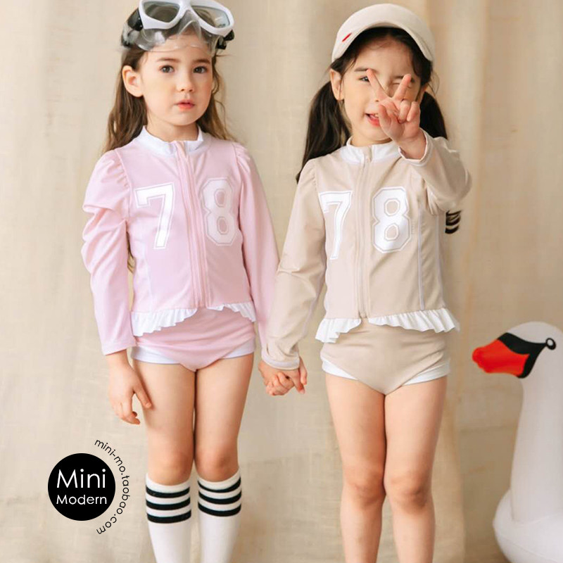 5折：韩国进口TN女童时尚78拉链连帽长袖短裤 沙滩速干泳衣泳裤,童装/婴儿装/亲子装,泳衣裤,淘宝优惠券,粉丝福利购,淘宝优惠卷