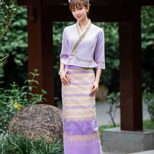 出租西双版纳新款傣族服饰租赁女筒裙高端旅游写真民族服装