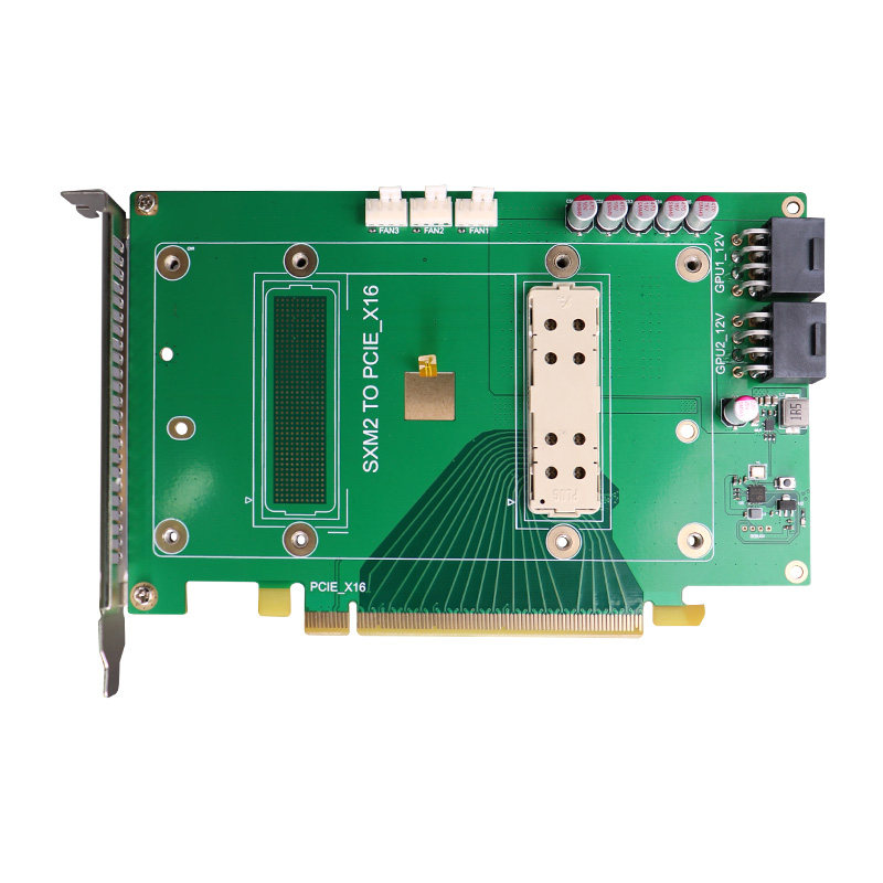 速桥SXM2转PCI-E X16转接板 英伟达P100 V100模组显卡温控扩展卡