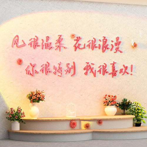 花店墙面装饰拍照区玻璃门贴纸