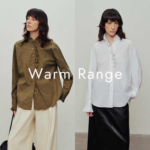 Warm Range 复古荷叶边立领格子衬衫