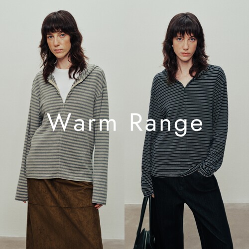 Warm Range 松弛感条纹连帽长袖T恤