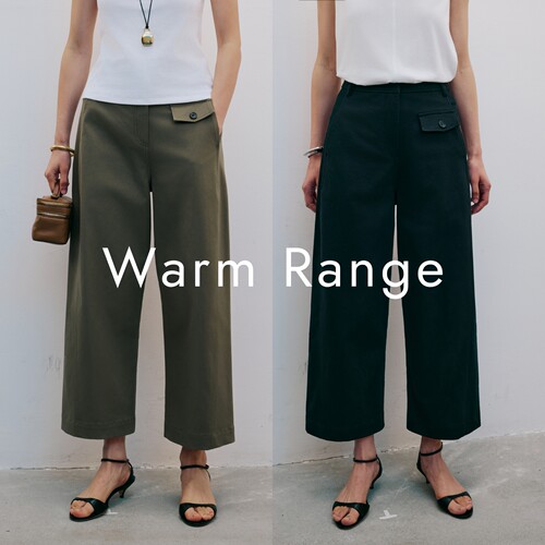 Warm Range VTG水洗棉弹力直筒工装九分裤