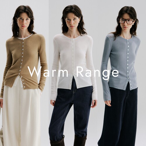 Warm Range 羊毛混纺排扣毛针织打底开衫